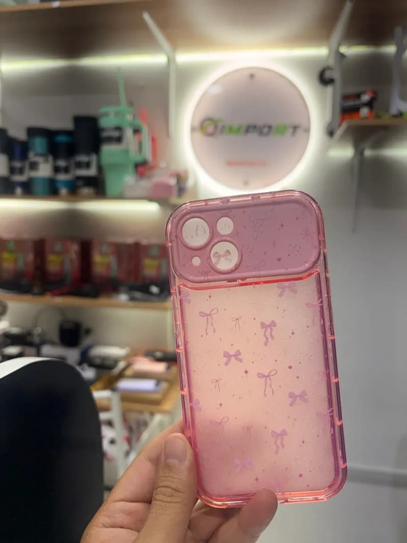 Forro iPhone 15 Rosado con Brillos