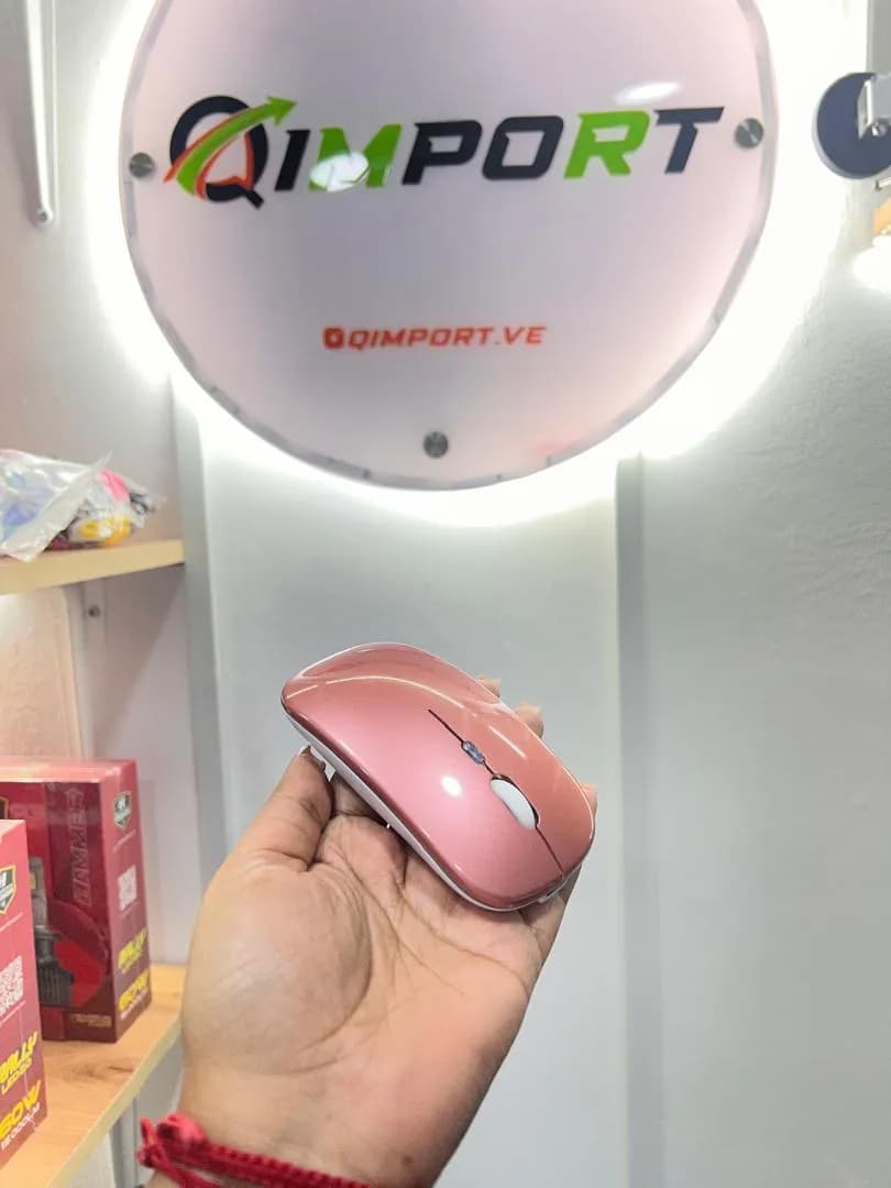 Mouse Inalámbrico DZK01 Rosado Recargable | Compacto, Silencioso y Moderno