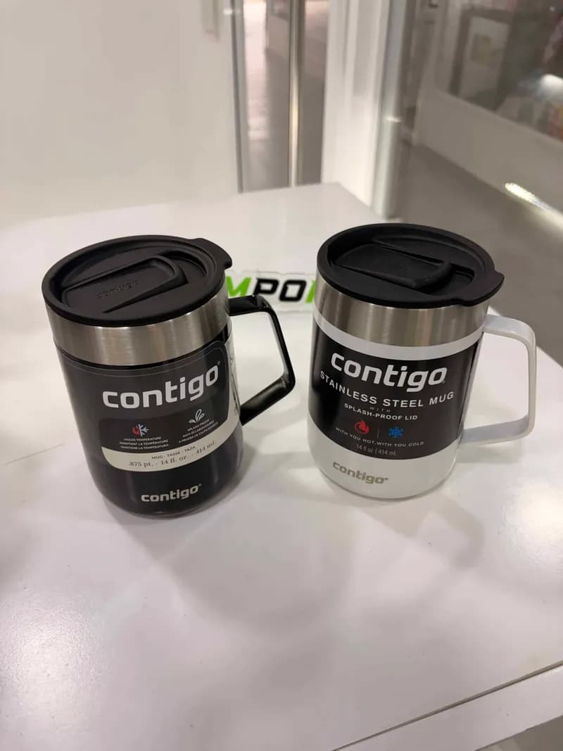 Taza Térmica Contigo de Acero Inoxidable 14oz con Asa - Mug Térmico Anti Salpicaduras