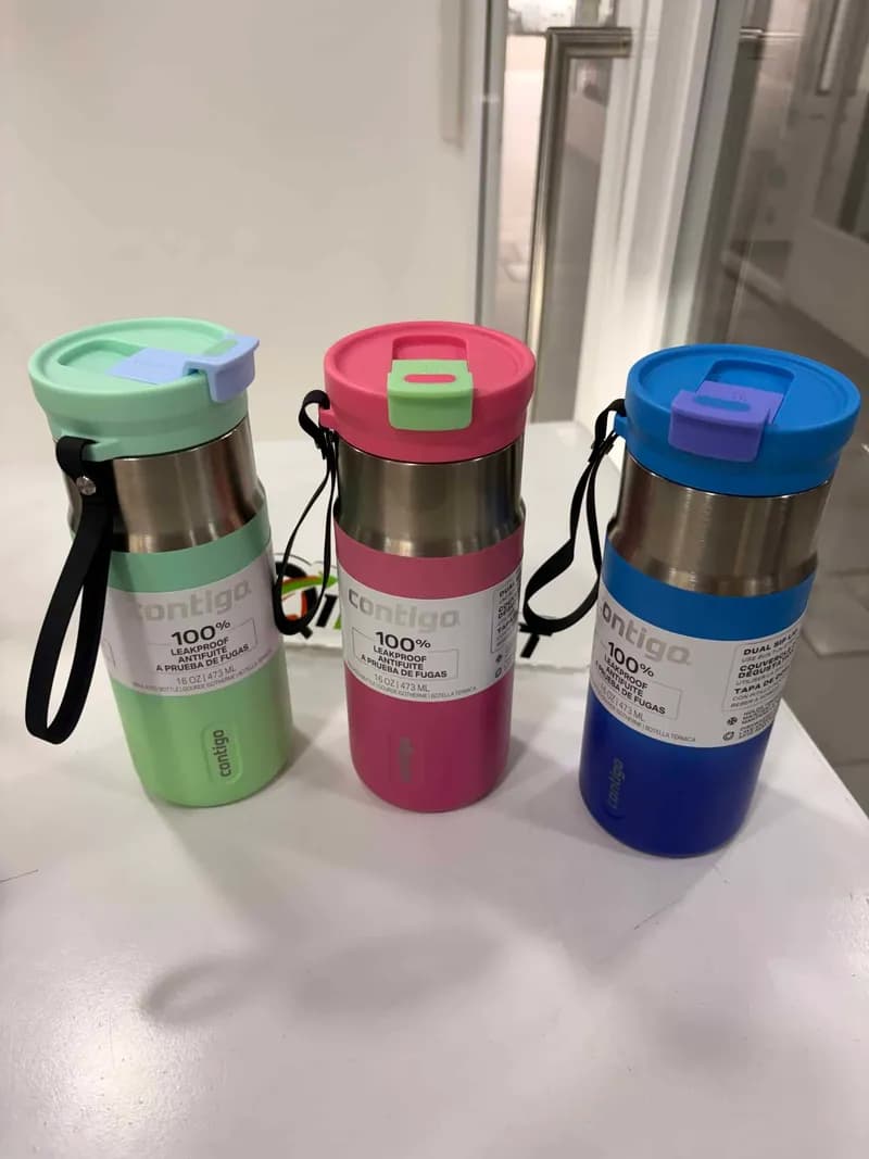 Termo Térmico Contigo de Acero Inoxidable 14oz Azul - Botella Infantil A Prueba de Fugas