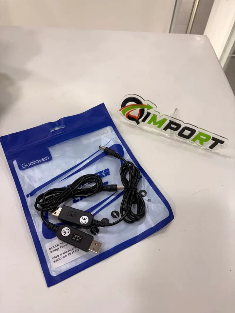 Kit de Cables Elevadores de Voltaje (9V + 12V) para Módem y Router desde Power Bank o UPS