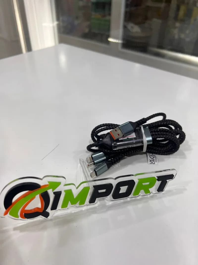 Cable de Carga 3 en 1 100W Carga Rápida USB