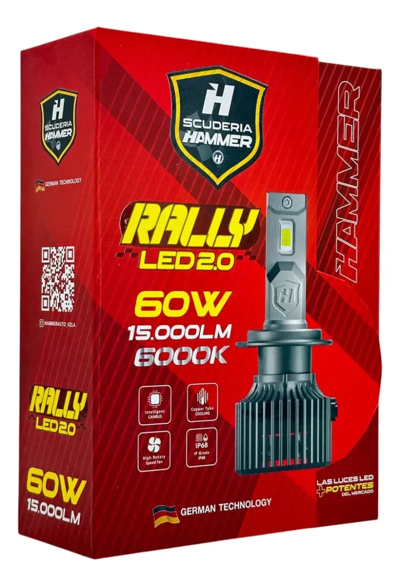 Bombillo LED Rally 2.0 H11 - 60W 15,000 LM 6000K Blanco Frío