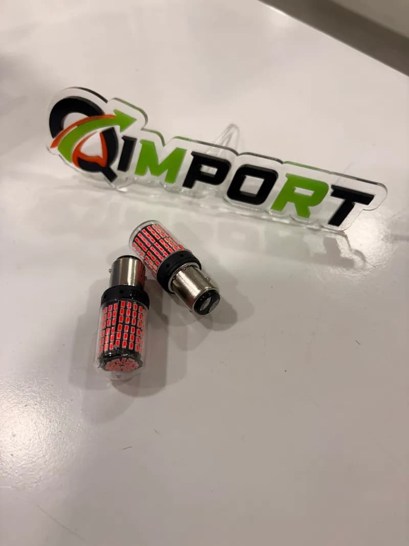 Bombillos Luz LED Rojo de Freno 2 Contactos 1157 BAY15D para Carro y Moto (El Par) - Alta Potencia 360°