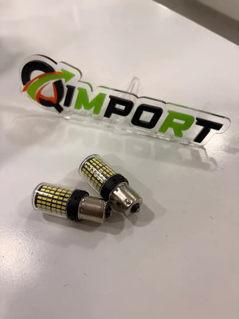 Bombillos Luz LED Blanco de 1 Contacto 1156 BA15S para Carro y Moto (El Par) - Alta Potencia 360°