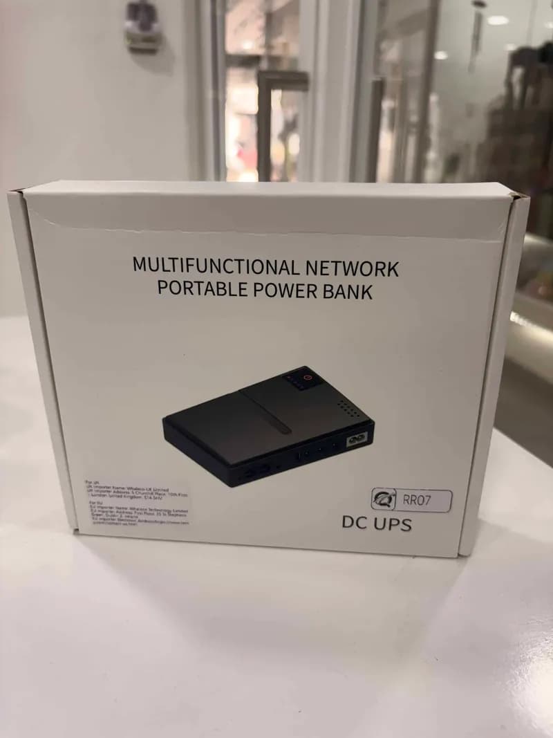 Mini UPS DC Multifuncional para Módem y Router - Banco de Energía Portátil para Redes (Sin Baterías)