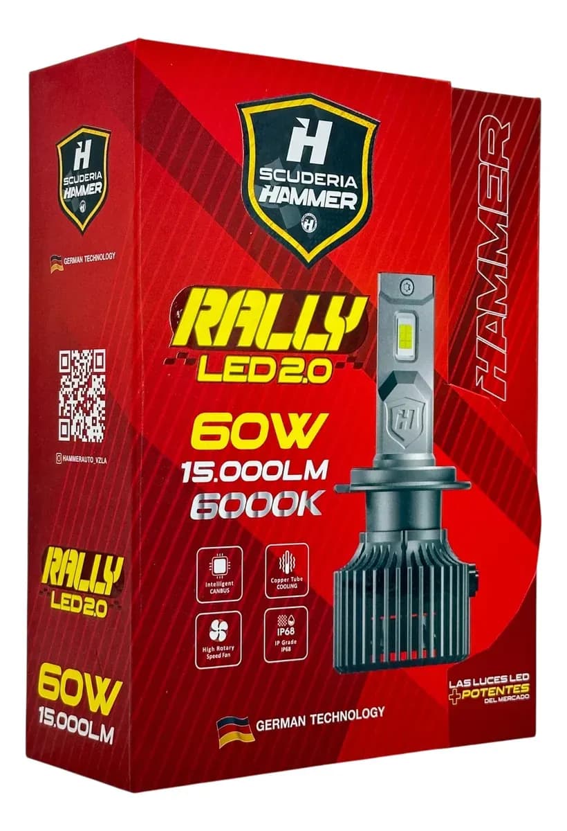 Bombillo LED Rally 2.0 9005 (HB3) - 60W 15,000 LM 6000K Blanco Frío